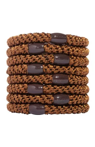 L.Erickson Grab & Go Ponytail Holders Set of Eight - Mocha