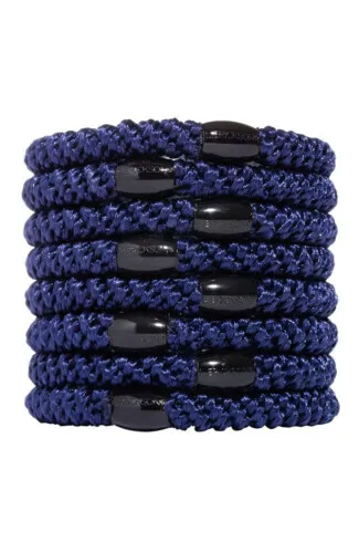 L.Erickson Grab & Go Ponytail Holders Set of Eight - Navy