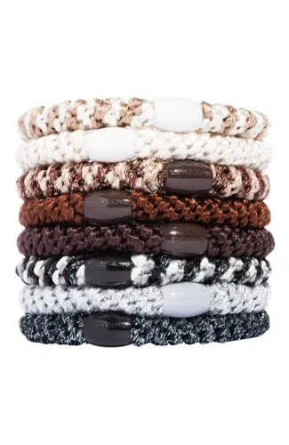 L.Erickson Grab & Go Ponytail Holders Set of Eight - Nouveau Neutrals