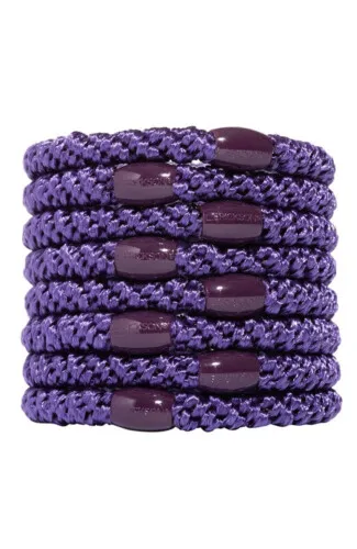L.Erickson Grab & Go Ponytail Holders Set of Eight - Purple