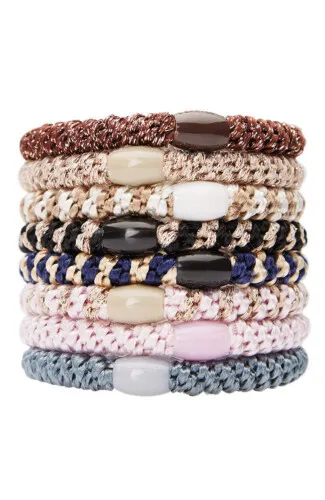 L.Erickson Grab & Go Ponytail Holders Set of Eight - Sophisticated