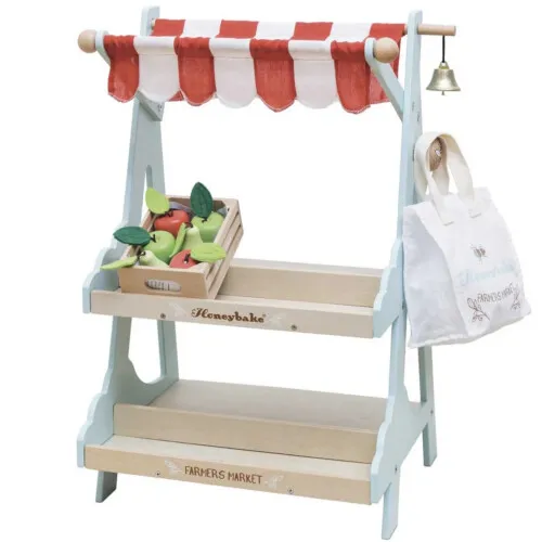Le Toy Van Wooden Market Stall & Fruit Play Food Crate 3+ Years
