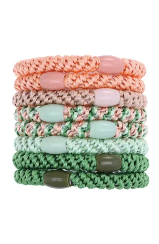 L.Erickson Grab & Go Ponytail Holders Set of Eight - Lily Pad