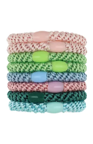L.Erickson Grab & Go Ponytail Holders Set of Eight - Lollipop