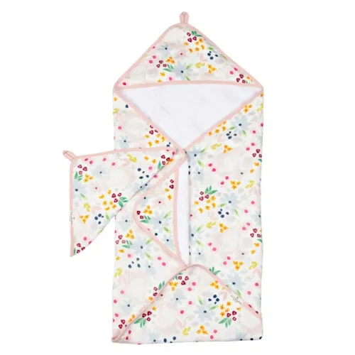 Loulou Lollipop Hooded Towel Set - Shell Floral