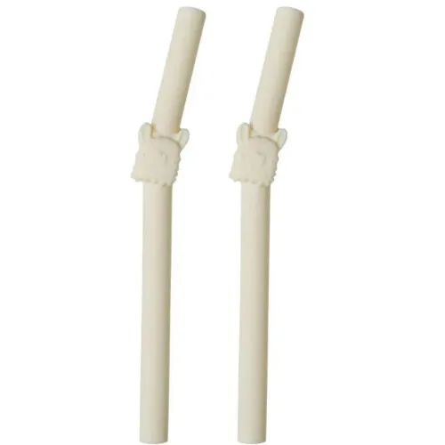 Loulou Lollipop Kids Silicone Straw (Pack of 2) - Born To Be Wild - Llama