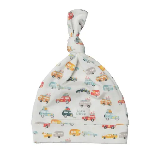 Loulou Lollipop Tencel Top Knot Beanie - Camper Vans - 0-6M