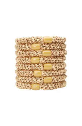 L.Erickson Grab & Go Ponytail Holders Set of Eight - Metallic Dark Gold