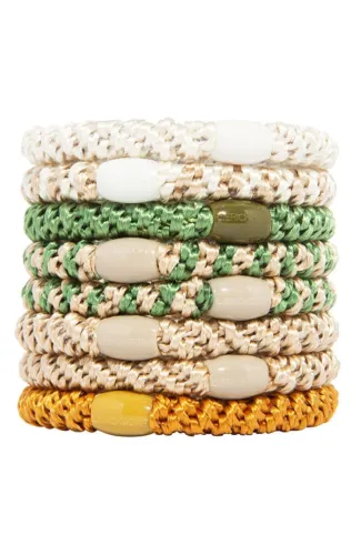 L.Erickson Grab & Go Ponytail Holders Set of Eight - Minimal Neutrals