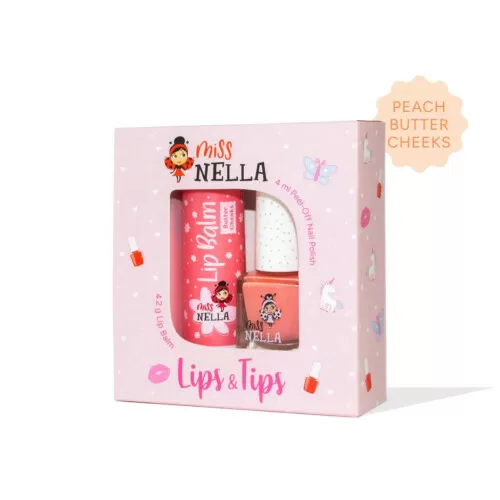 Miss Nella Kids Duo Set Nail Polish Peach Slushie 4ml & Butter Cheeks Lip Balm 3.2ml