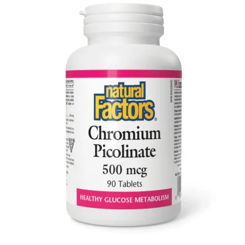 Natural Factors Chromium Picolinate, 500 Mcg 90 Tablets