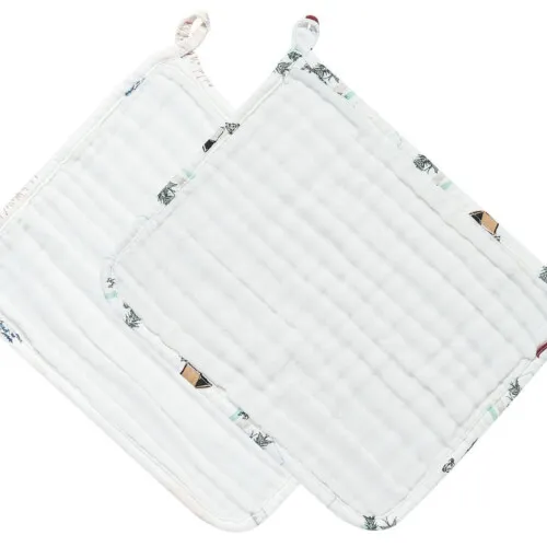 Nest Designs 6 Layer Baby Washcloth Set (Organic Cotton, 2 Pack) - Assorted Color