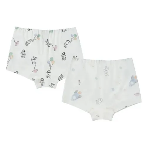 Nest Designs Girl Boy Short Underwear (Avocado Bamboo, 2 Pack) - To Inifinity! - To Inifinity! - 4T-5T