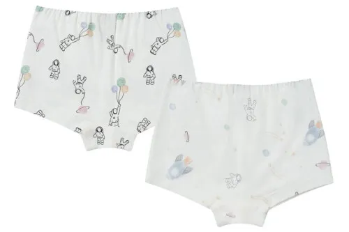 Nest Designs Girl Boy Short Underwear (Avocado Bamboo, 2 Pack) - To Inifinity! - To Inifinity! - 5Y-6Y