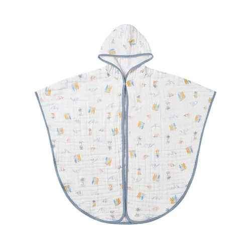 Nest Designs Hooded Toddler Towel (Organic Cotton) - Pastel Waves