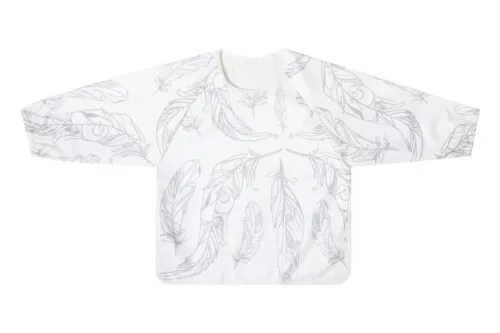 Nest Designs Long Sleeve Bib Cover - Feather White 6M-2T