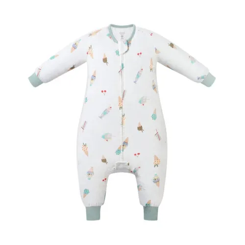 Nest Designs Long Sleeve Footed Sleep Bag 0.6 TOG (Bamboo Pima) - Ice Cream Summer 18M-24M