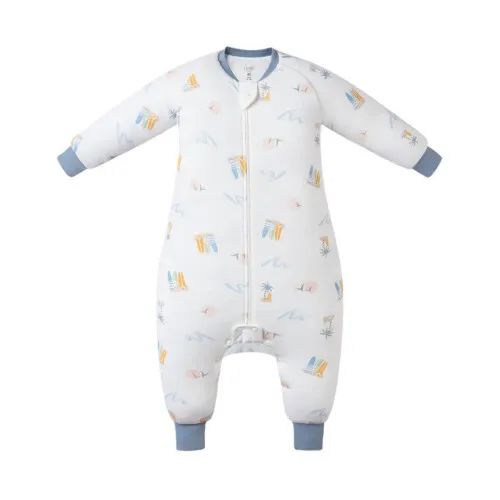 Nest Designs Long Sleeve Footed Sleep Bag 1.0 TOG (Avocado Bamboo) - Pastel Waves 2T-3T