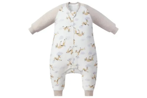 Nest Designs Raglan Bamboo Long Sleeve Footed Sleep Bag 2.5 TOG - Gazelle Sky - 18M-24M