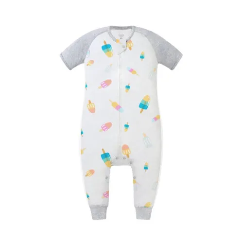 Nest Designs Raglan Short Sleeve Footed Sleep Bag 0.6 TOG (Bamboo Pima) - Summer Pops 2T-3T