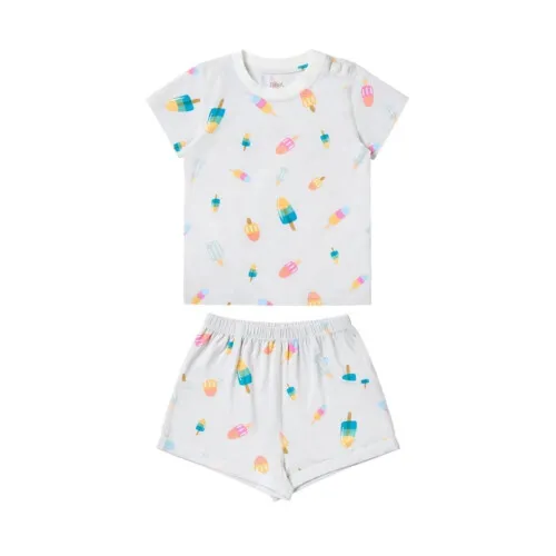 Nest Designs Short Sleeve Two-Piece PJ Set (Bamboo Jersey) - Summer Pops 2T-3T