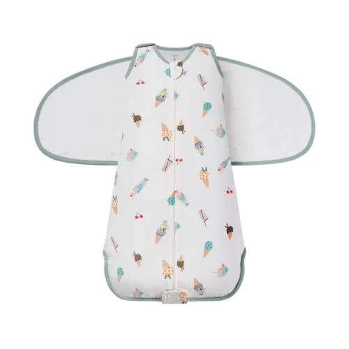 Nest Designs Swaddle Sleep Bag 0.5 TOG (Organic Cotton) - Ice Cream Summer 0-6M