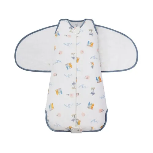 Nest Designs Swaddle Sleep Bag 0.5 TOG (Organic Cotton) - Pastel Waves 0-6M