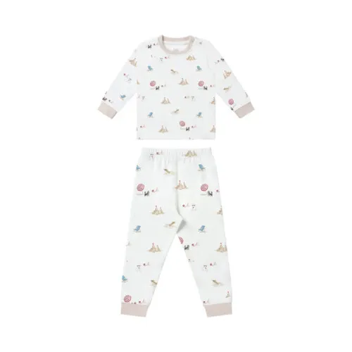 Nest Designs Two-Piece Long Sleeve PJ Set (Bamboo Jersey) - Beach Daze 2T-3T