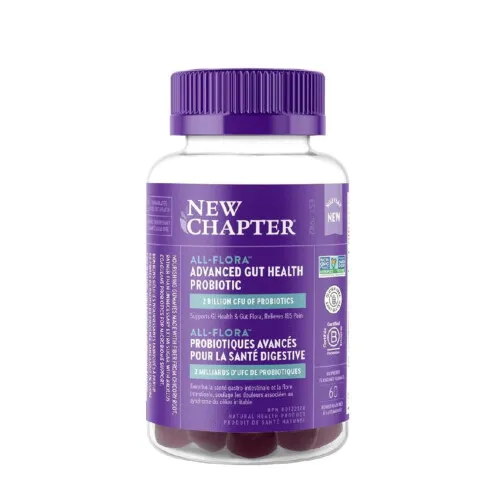New Chapter All-Flora Advanced Gut Health Probiotic 60 Raspberry Flavoured Gummies @