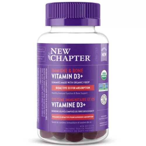 New Chapter Immune & Bone Vitamin D3+ 60 Gummies @