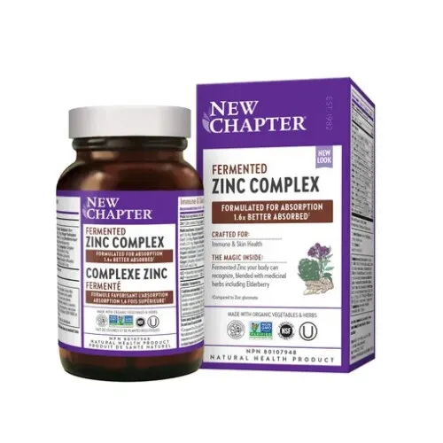New Chapter Fermented Zinc Complex 60 Vegetarian Tablets
