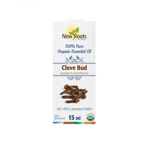 New Roots Herbal Organic Clove Bud Pure 100% Pure Essential Oil 15mL