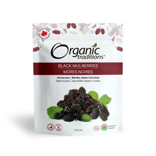 Organic Traditions Black Mulberries 227g 8Oz @