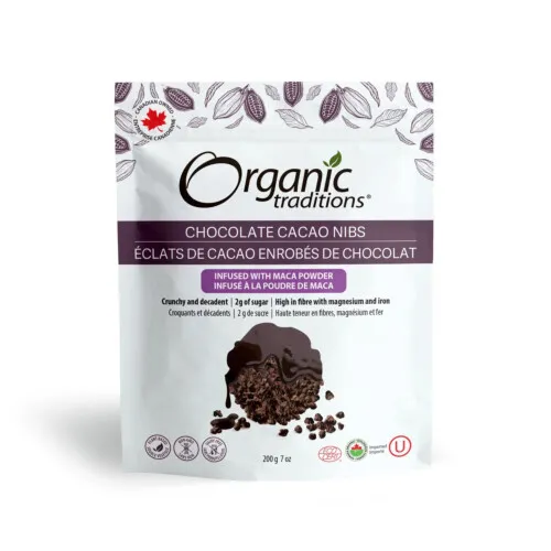 Organic Traditions Chocolate Cacao Nibs 200g 7Oz @