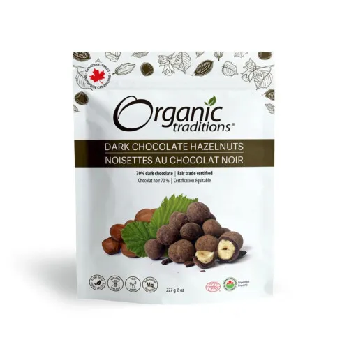 Organic Traditions Dark Chocolate Hazelnuts 227g @