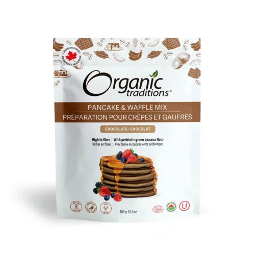 Organic Traditions Pancake & Waffle Mix Chocolate 300g 10.6OZ@