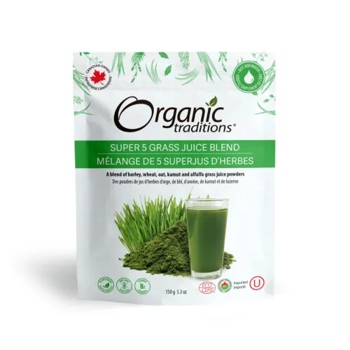Organic Traditions Super 5 Grass Juice Blend 150g @
