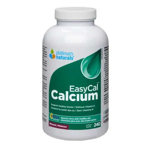 Platinum Naturals Easycal Calcium Minerals Without Vitamin K 240 Softgels @