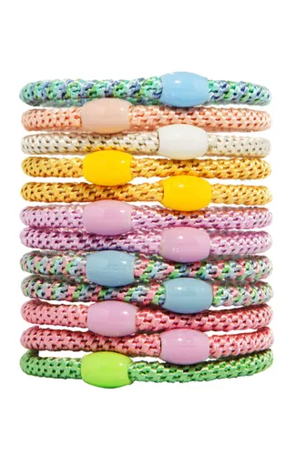 L.Erickson Grab & Go Ponytail Holders Narrow Set of 12 - Taffy