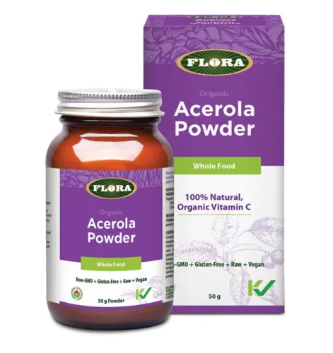 Flora Acerola Powder Whole Food Organic Vitamin C 50g@
