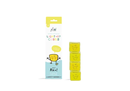 Glo Pals Light-Up Bath Cubes  - Alex (4 pack) 3+