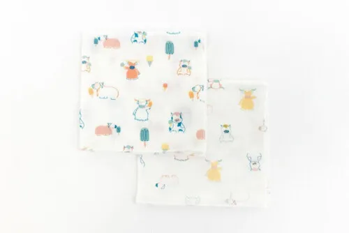 Nest Design Bamboo Bubs Baby Washcloth Set (6 Pack) - Moo Cow