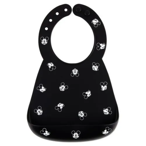 Bumkins Silicone Bib - Disney Mickey Mouse B+W