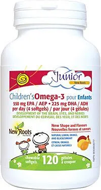 New Roots Children's Omega 3 120 Chewable Softgels @