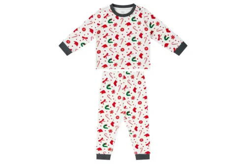 Nest Designs Organic Cotton Two-Piece PJ Set - Eric Carle Candy Cane Lane 5Y-6Y