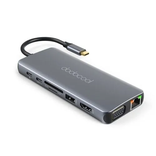 Dodocool 14-in-1 Multifunction USB-C Hub with Power Delivery - Grey