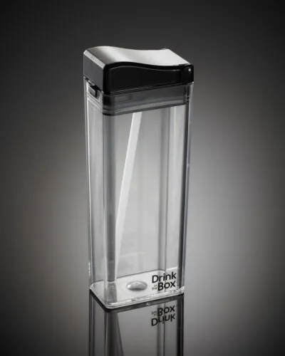 Drink in the Box - White Clear Black Lid 12oz 355ml
