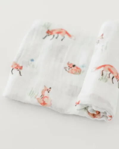 Little Unicorn Cotton Muslin Swaddle Single  Fox