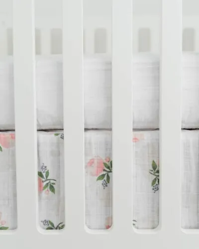 Little Unicorn Cotton Muslin Crib Skirt Watercolor Rose