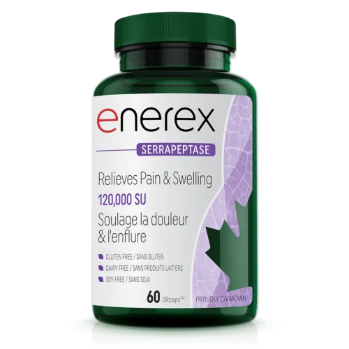 Enerex Botanicals Serrapeptase120,000 SU 60 Capsules @